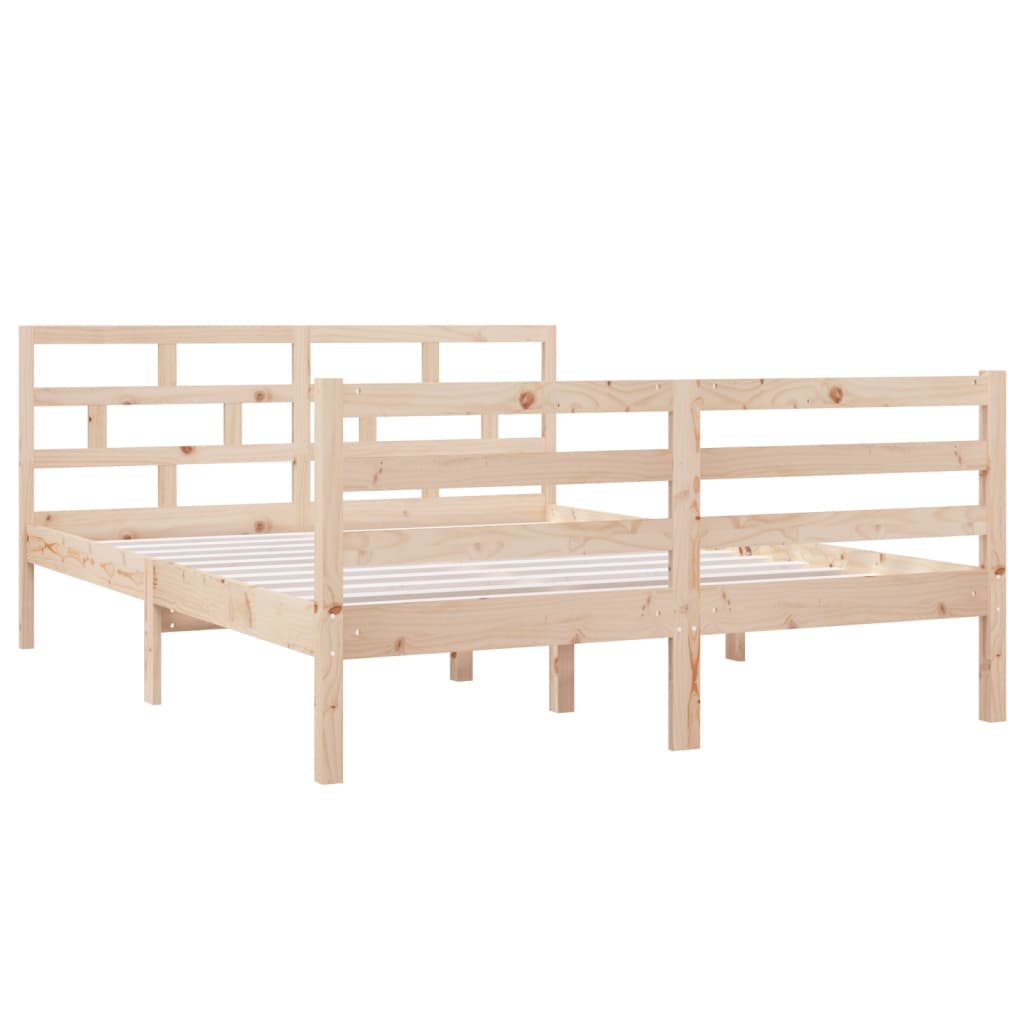 Cadre de lit Bois massif 140x190 cm Lits & cadres de lit vidaXL   