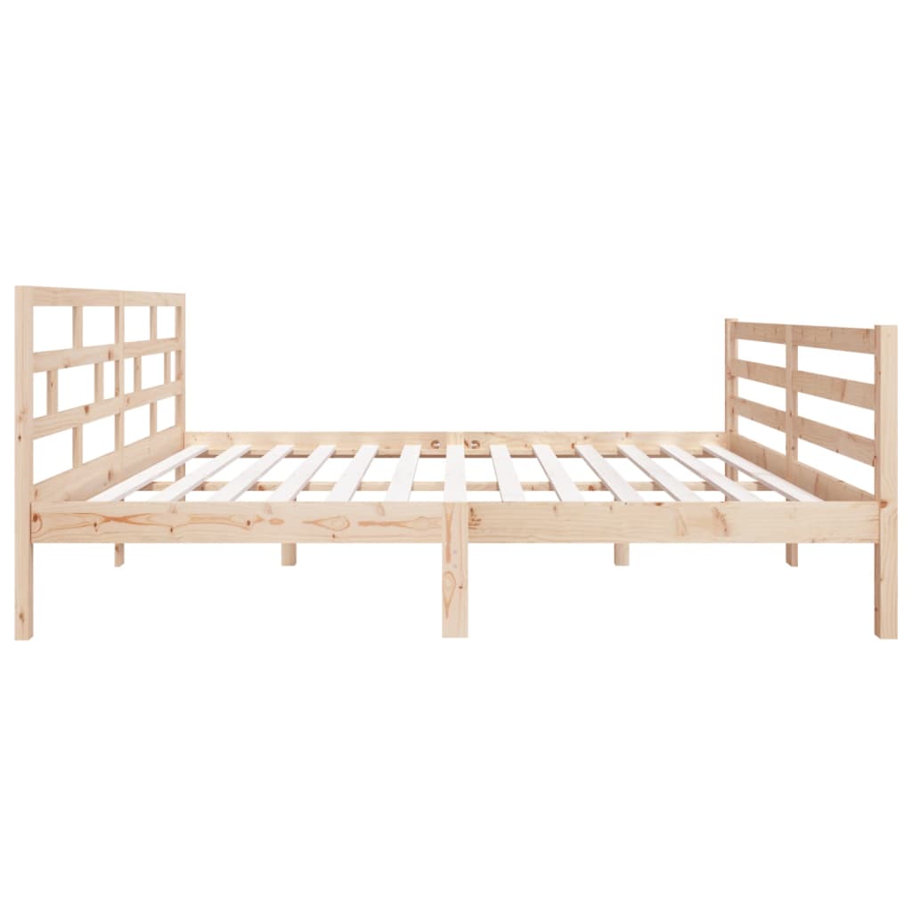 Cadre de lit Bois massif 140x190 cm Lits & cadres de lit vidaXL   