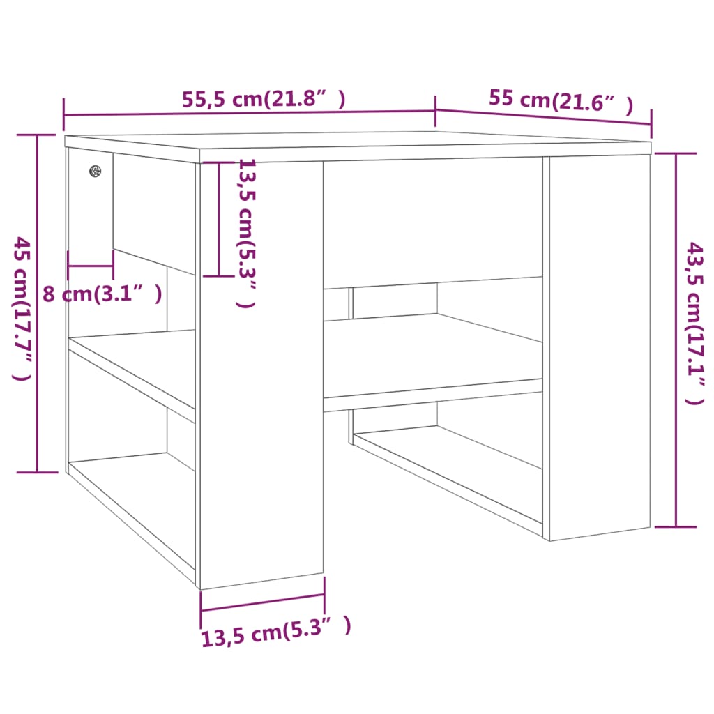 Table basse noir 55,5x55x45 cm bois d'ingénierie Tables basses vidaXL   