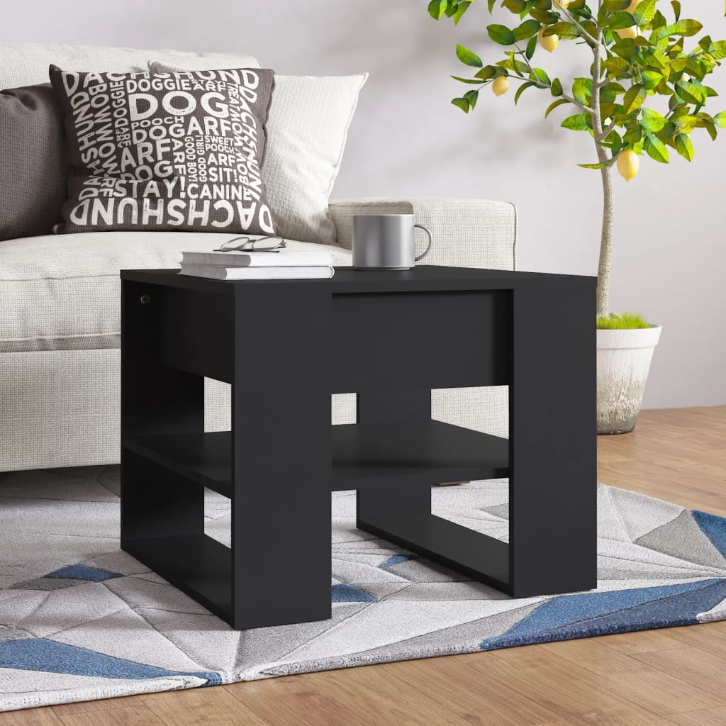 Table basse noir 55,5x55x45 cm bois d'ingénierie Tables basses vidaXL   