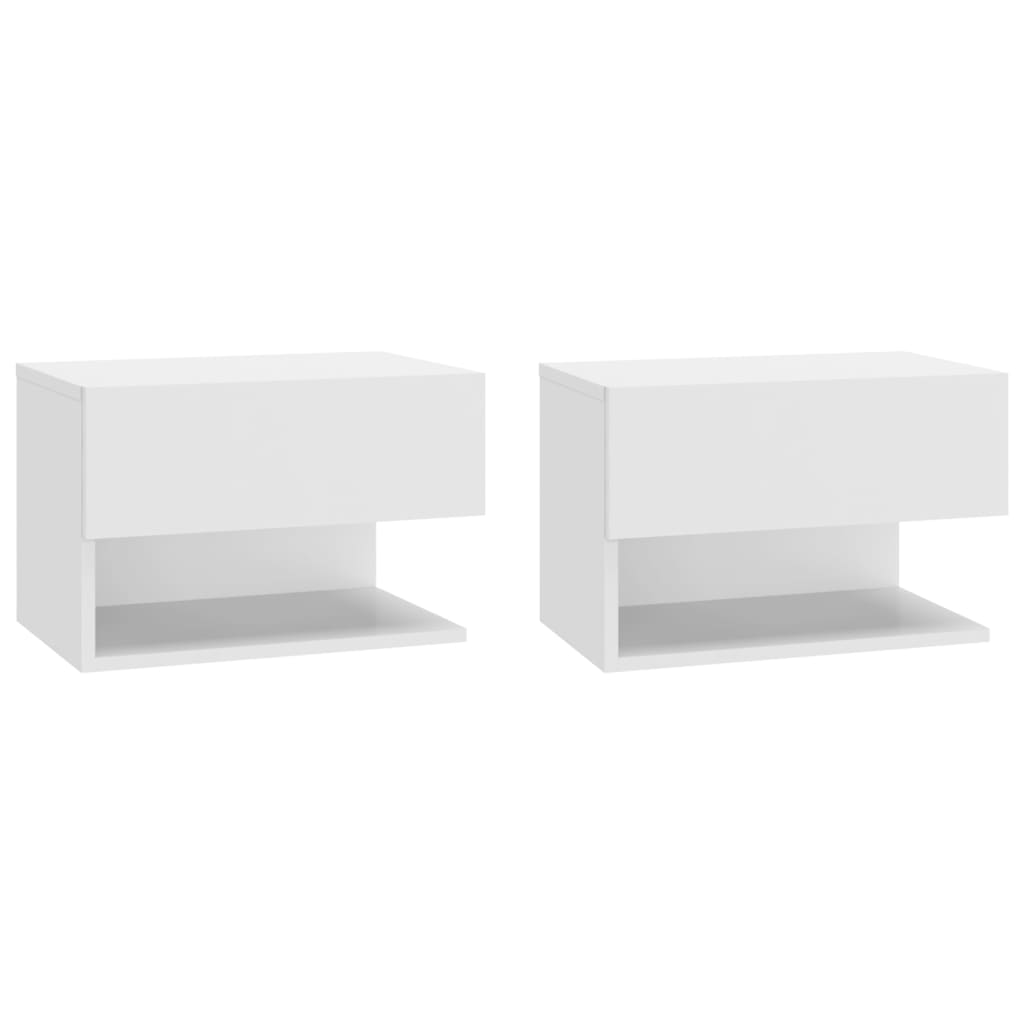 Tables de chevet murales 2 pcs Blanc - Xios Store SNC