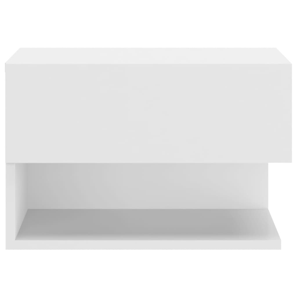 Tables de chevet murales 2 pcs Blanc brillant Tables de chevet vidaXL   