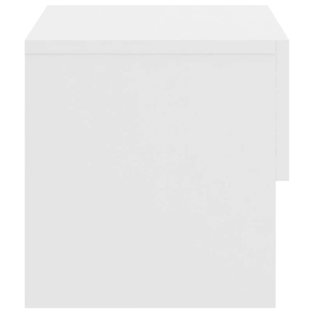 Tables de chevet murales 2 pcs Blanc brillant Tables de chevet vidaXL   