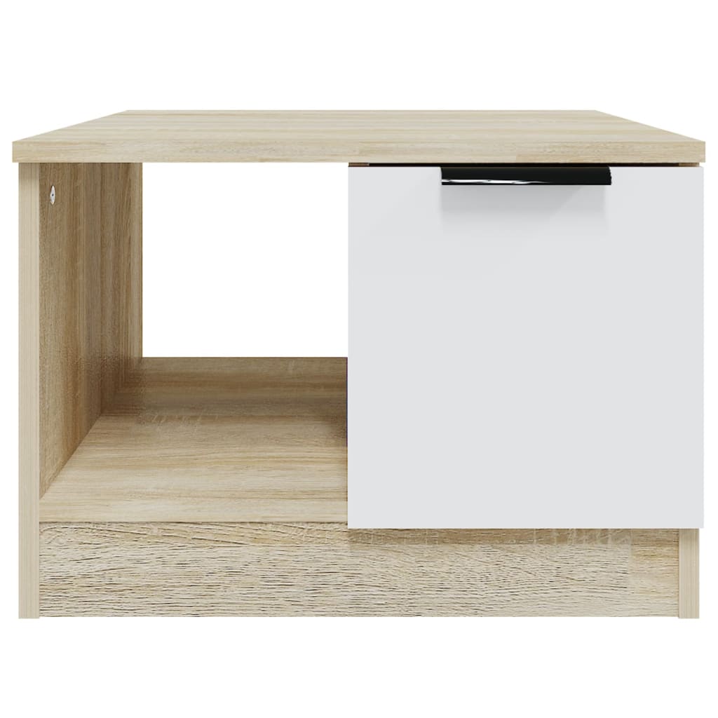 Table basse blanc et chêne sonoma 50x50x36 cm bois d'ingénierie Tables basses vidaXL