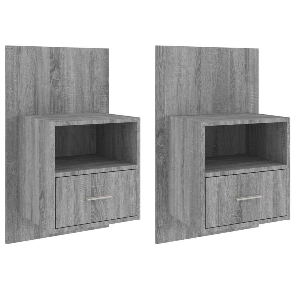 Tables de chevet murales 2 pcs Sonoma gris Tables de chevet vidaXL