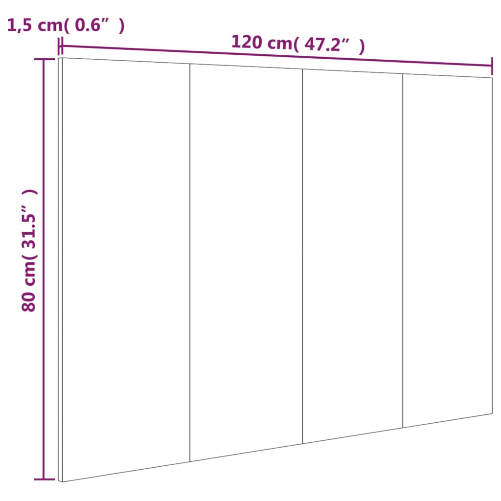 Tête de lit Sonoma gris 120x1,5x80 cm Bois d'ingénierie Têtes et pieds de lit vidaXL   