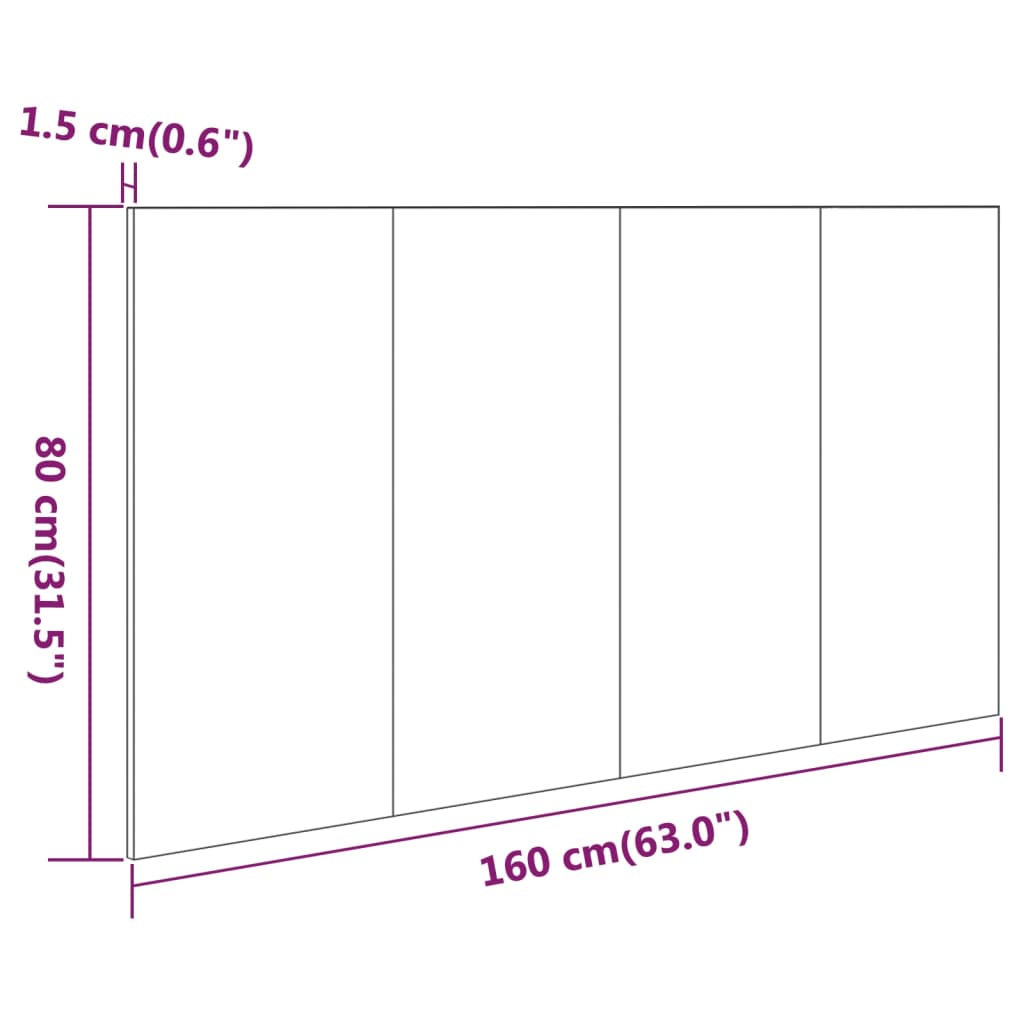 Tête de lit Chêne fumé 160x1,5x80 cm Bois d'ingénierie Têtes et pieds de lit vidaXL   