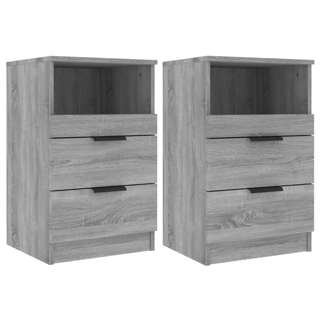 Tables de chevet 2 pcs Sonoma gris Bois d'ingénierie Tables de chevet vidaXL   