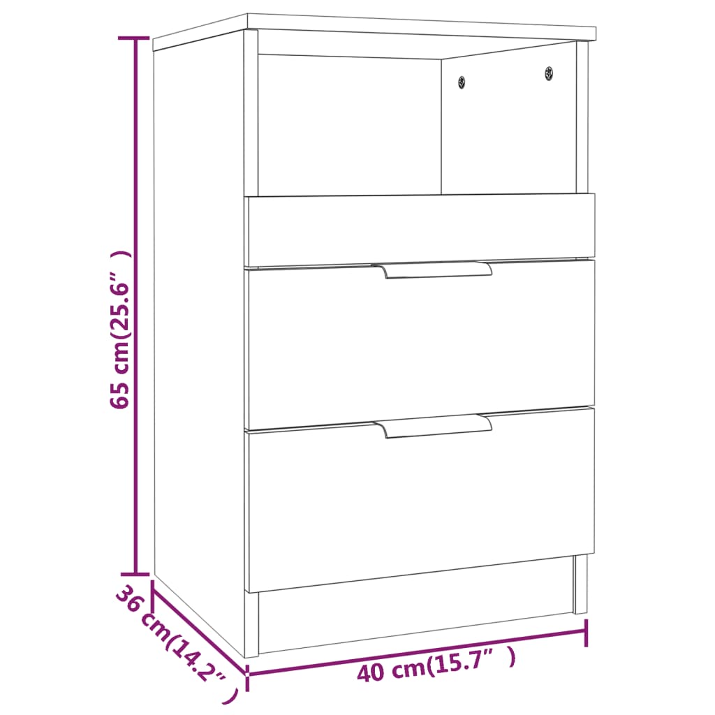 Tables de chevet 2 pcs Sonoma gris Bois d'ingénierie Tables de chevet vidaXL   