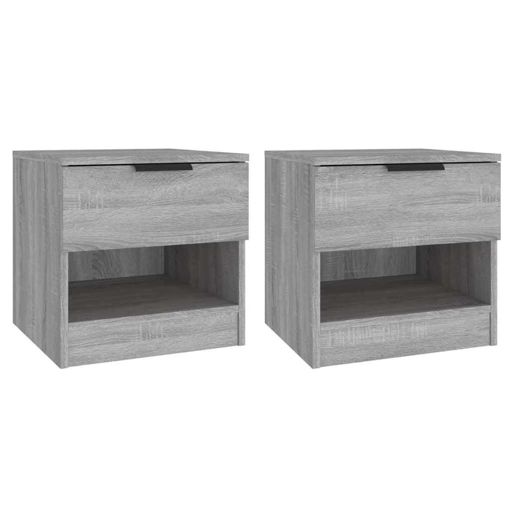 Tables de chevet 2 pcs Sonoma gris Bois d'ingénierie Tables de chevet vidaXL   