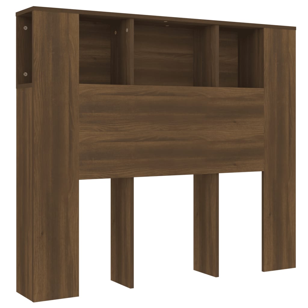 Armoire de tête de lit chêne marron 120x18,5x102,5 cm Têtes et pieds de lit vidaXL   