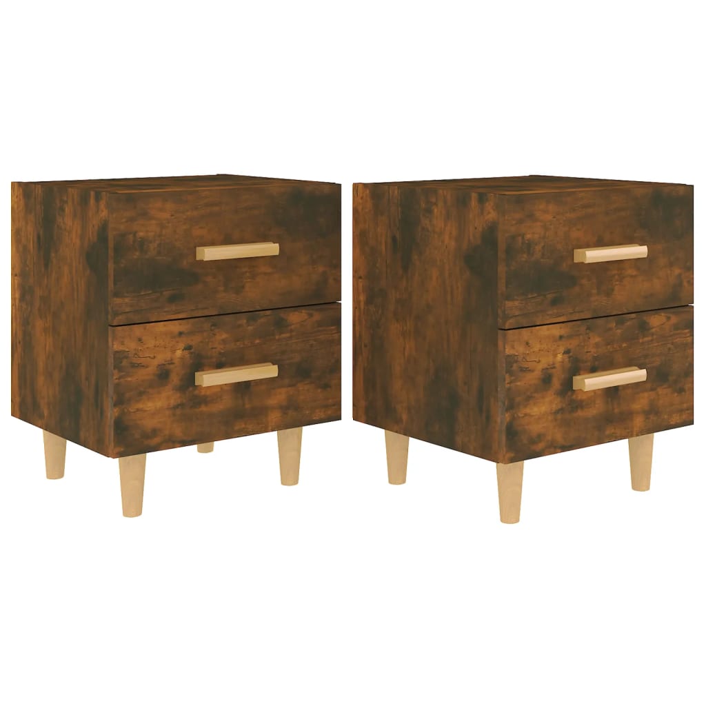 Tables de chevet 2 pcs Chêne fumé 40x35x47,5 cm Tables de chevet vidaXL   