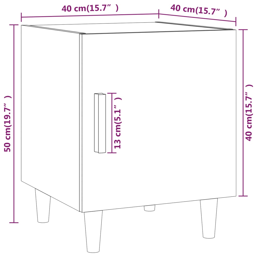 Tables de chevet 2 pcs Chêne fumé Bois d'ingénierie Tables de chevet vidaXL   