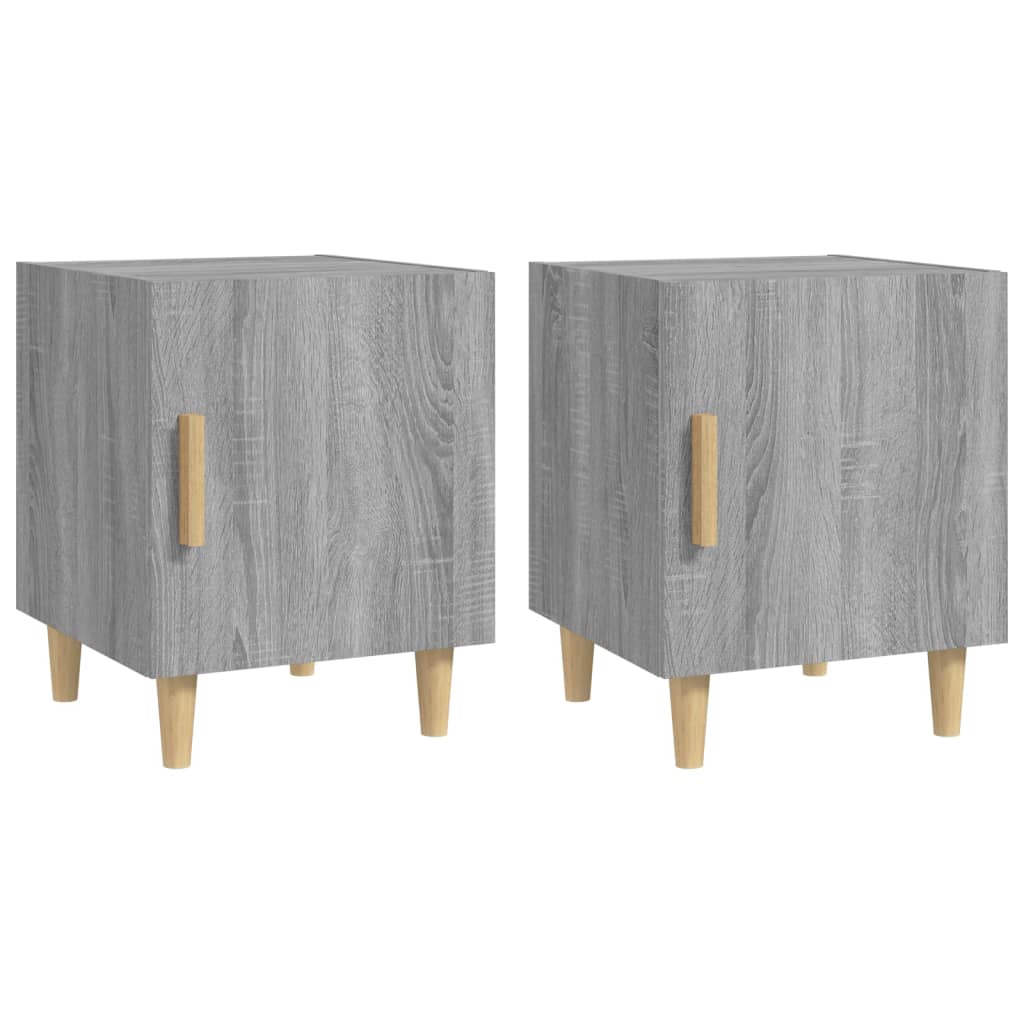 Tables de chevet 2 pcs Sonoma gris Bois d'ingénierie Tables de chevet vidaXL   