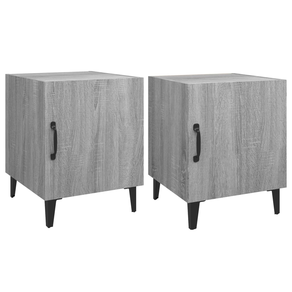 Tables de chevet 2 pcs Sonoma gris Bois d'ingénierie Tables de chevet vidaXL   