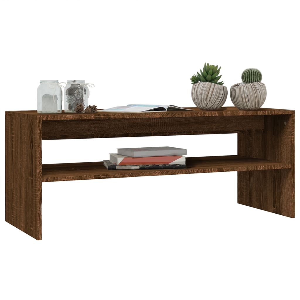 Table basse Chêne marron 100x40x40 cm Bois d'ingénierie Tables basses vidaXL