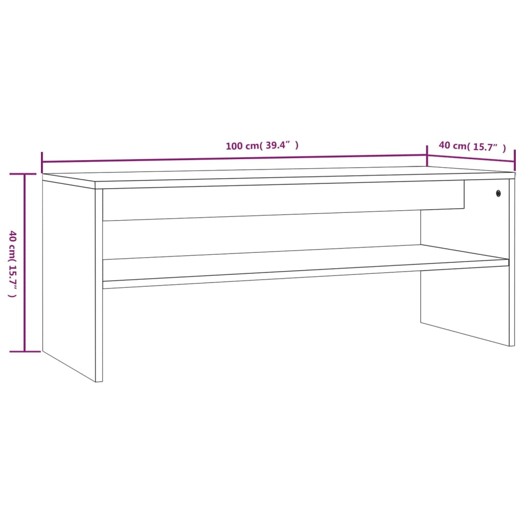 Table basse Chêne marron 100x40x40 cm Bois d'ingénierie Tables basses vidaXL