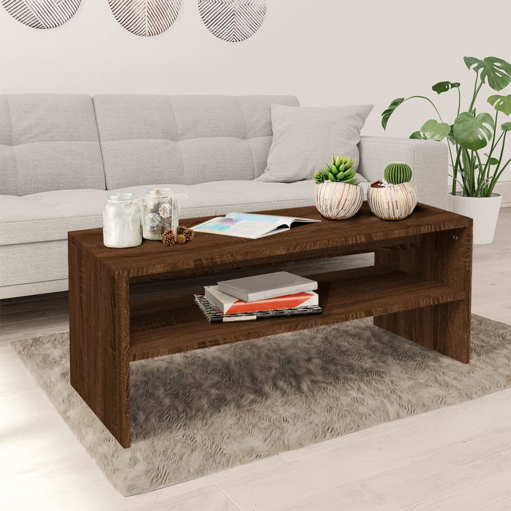 Table basse Chêne marron 100x40x40 cm Bois d'ingénierie Tables basses vidaXL