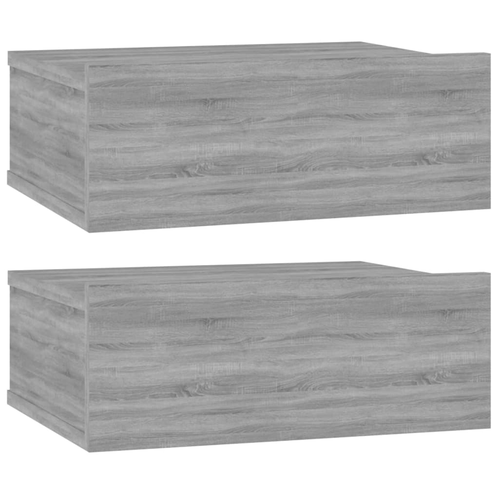 Tables de chevet flottantes 2 pcs Sonoma gris 40x30x15 cm Tables de chevet vidaXL   