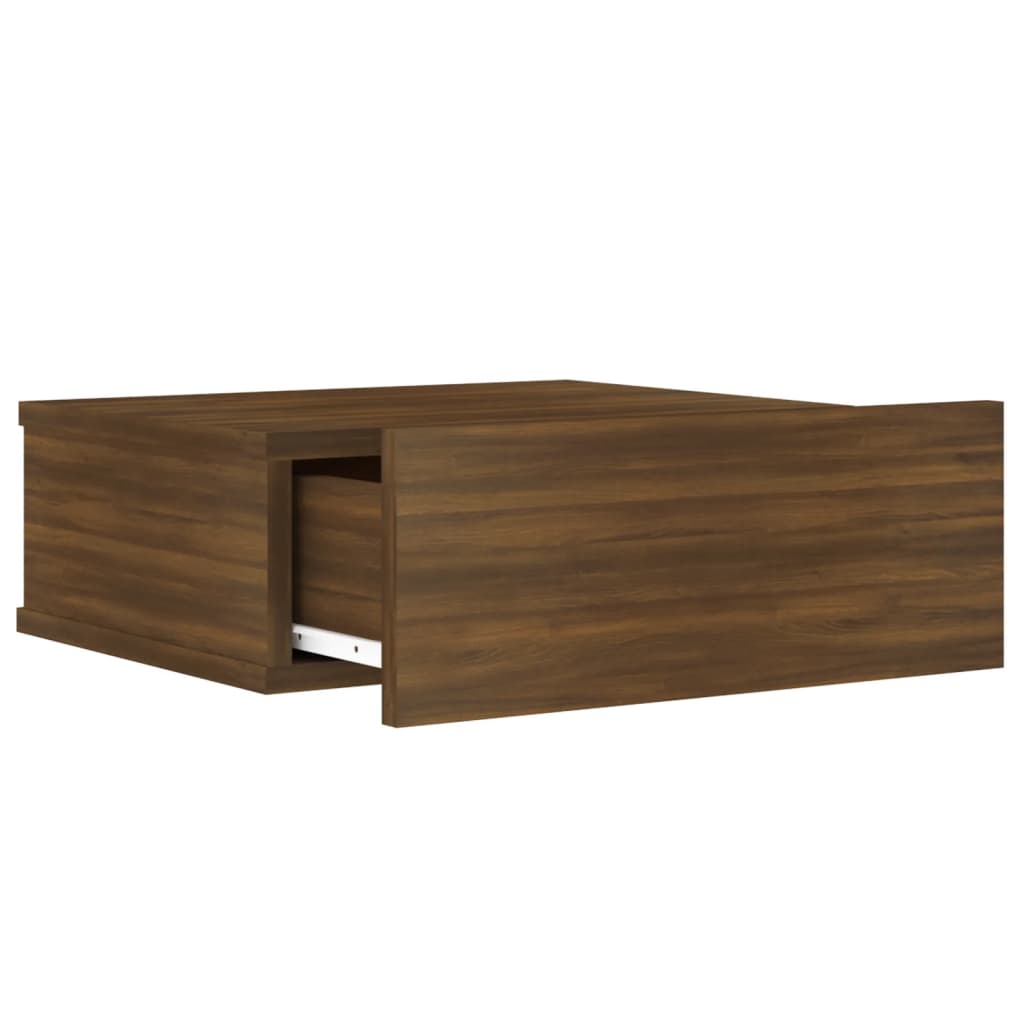 Table de chevet flottante Chêne marron 40x30x15 cm Tables de chevet vidaXL   