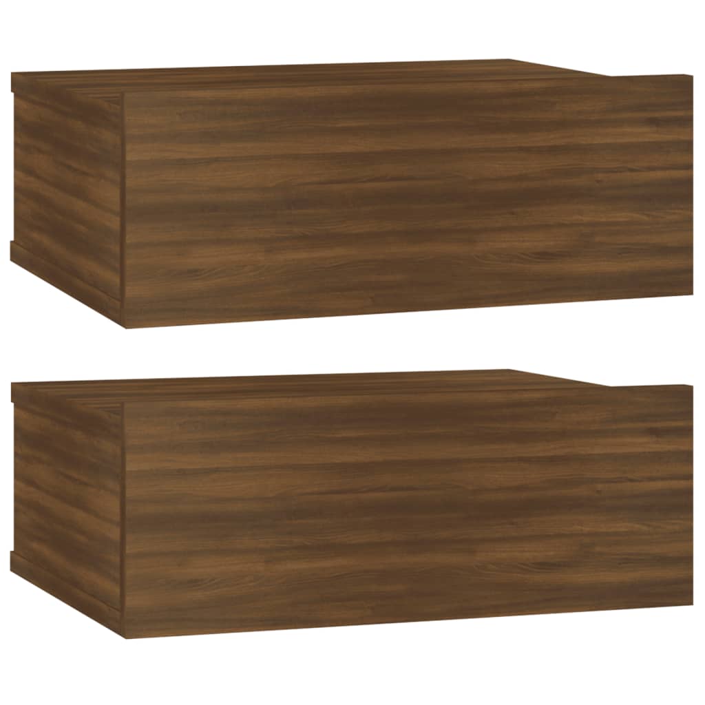 Tables de chevet flottantes 2 pcs Chêne marron 40x30x15 cm Tables de chevet vidaXL   