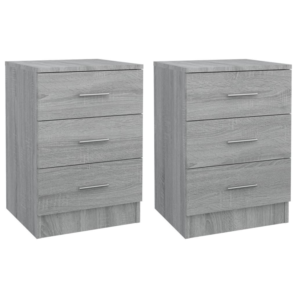 Tables de chevet 2 pcs Sonoma gris 38x35x56cm Bois d'ingénierie Tables de chevet vidaXL