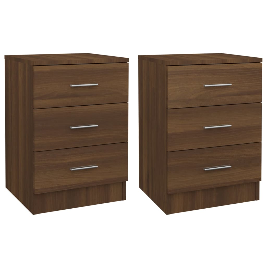 Tables de chevet 2pcs Chêne marron 38x35x56cm Bois d'ingénierie Tables de chevet vidaXL   