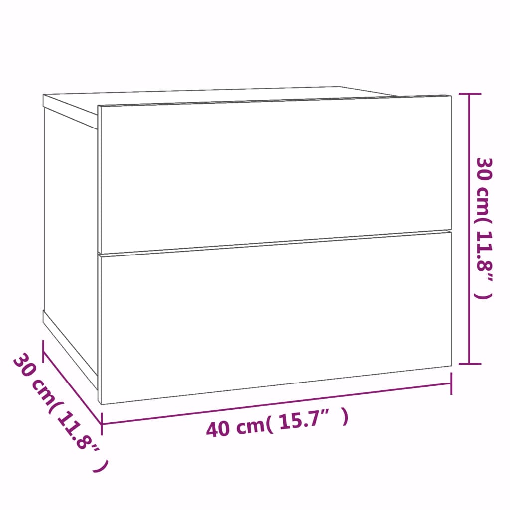 Table de chevet Chêne fumé 40x30x30 cm Bois d'ingénierie Tables de chevet vidaXL   