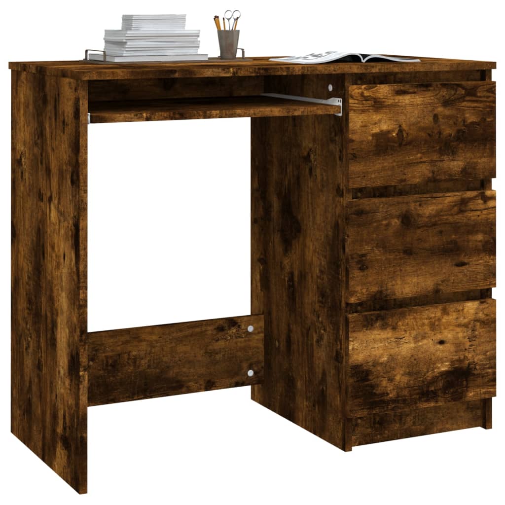 Bureau Chêne fumé 90x45x76 cm Bois d'ingénierie Bureaux vidaXL   