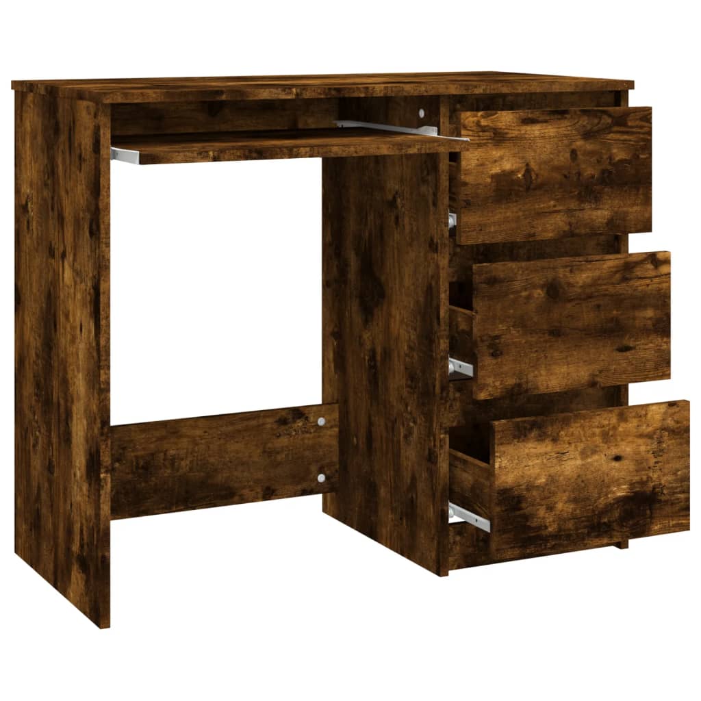 Bureau Chêne fumé 90x45x76 cm Bois d'ingénierie Bureaux vidaXL   