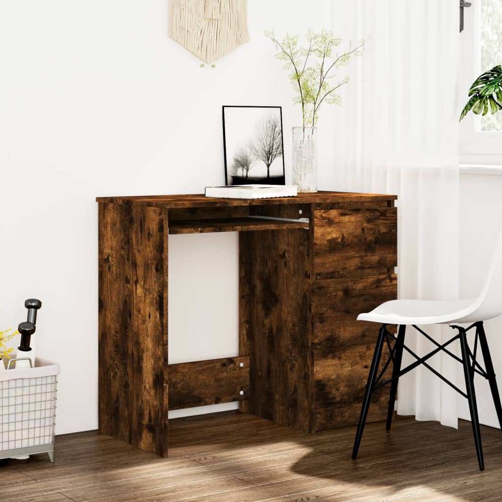 Bureau Chêne fumé 90x45x76 cm Bois d'ingénierie Bureaux vidaXL   