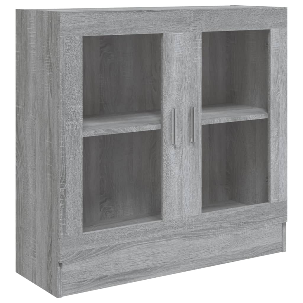 Armoire à vitrine Sonoma gris 82,5x30,5x80 cm Bois d'ingénierie Bibliothèques vidaXL   