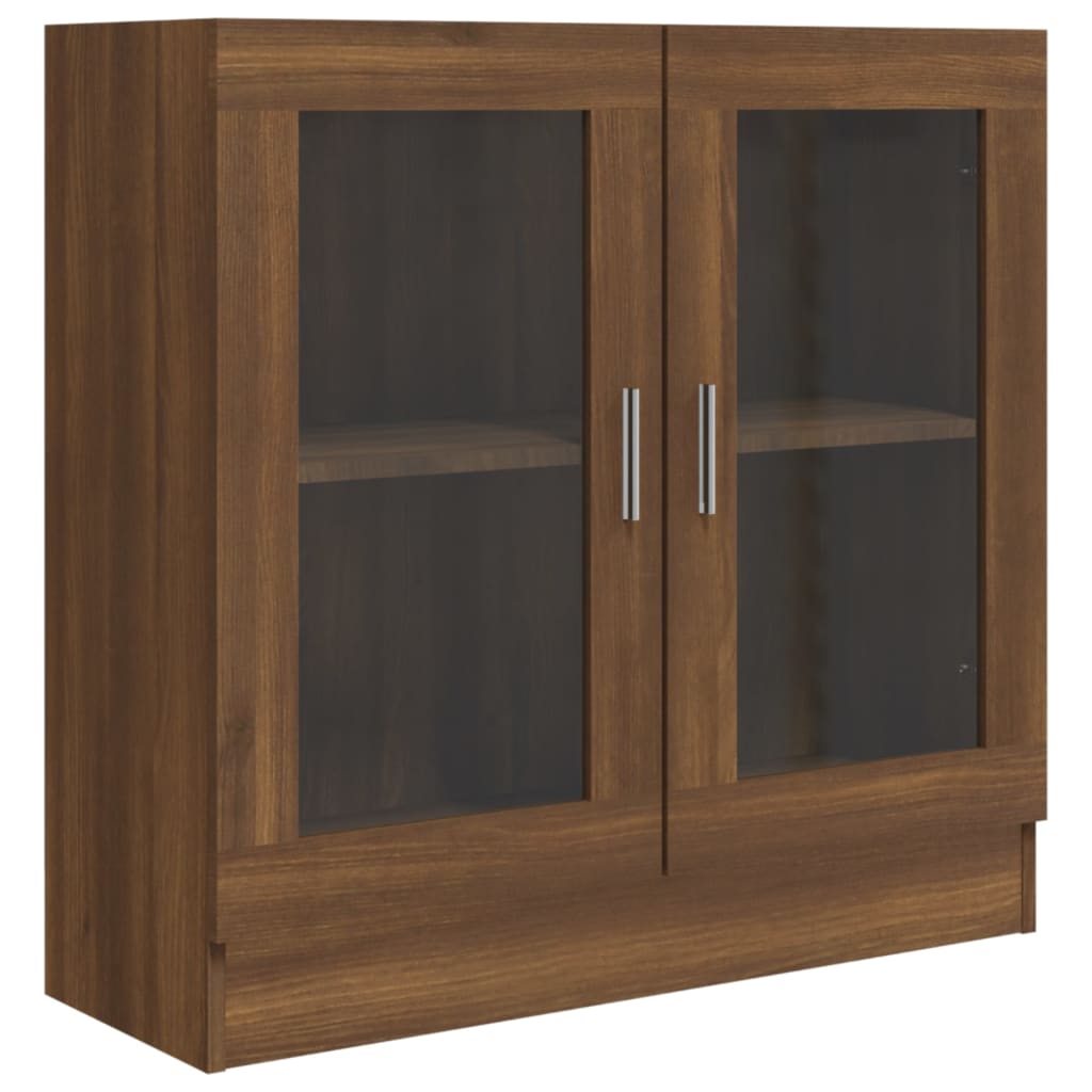 Armoire à vitrine Chêne marron 82,5x30,5x80cm Bois d'ingénierie Bibliothèques vidaXL   