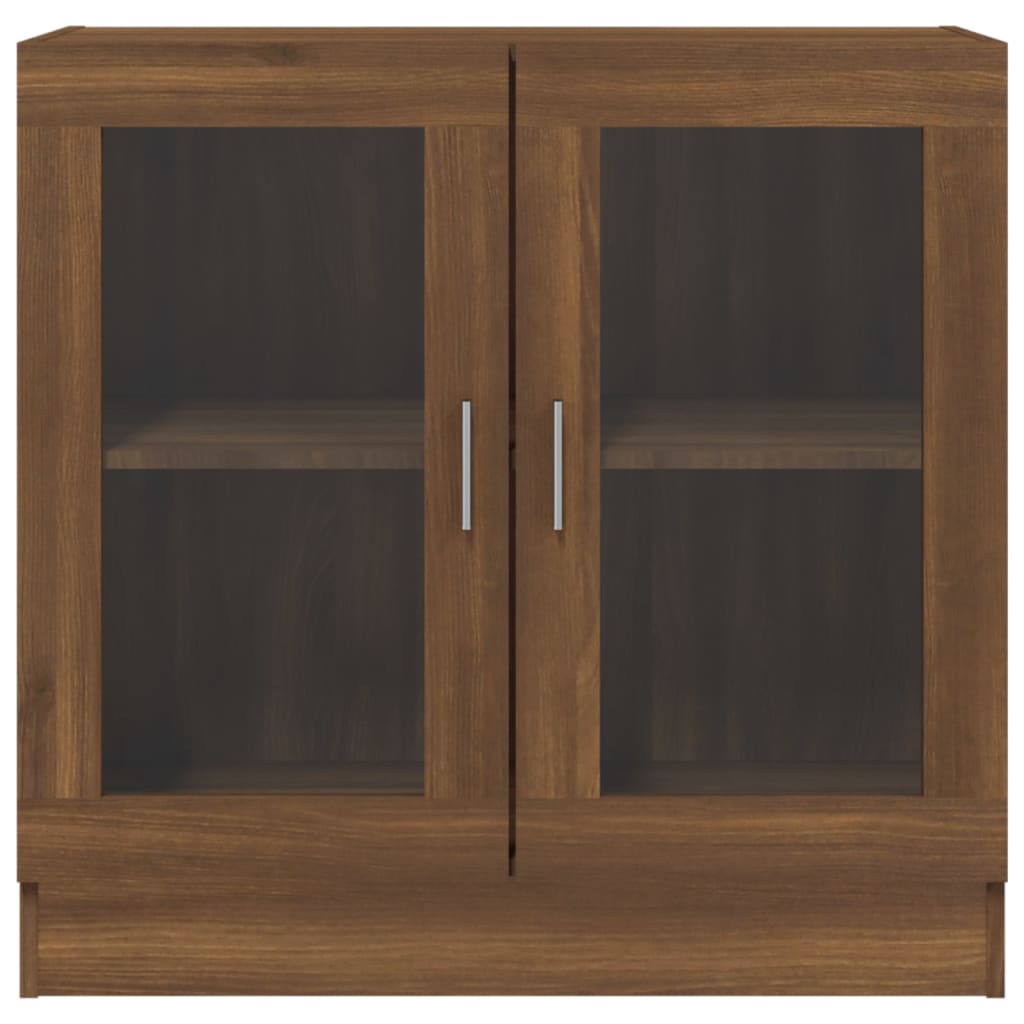 Armoire à vitrine Chêne marron 82,5x30,5x80cm Bois d'ingénierie Bibliothèques vidaXL   