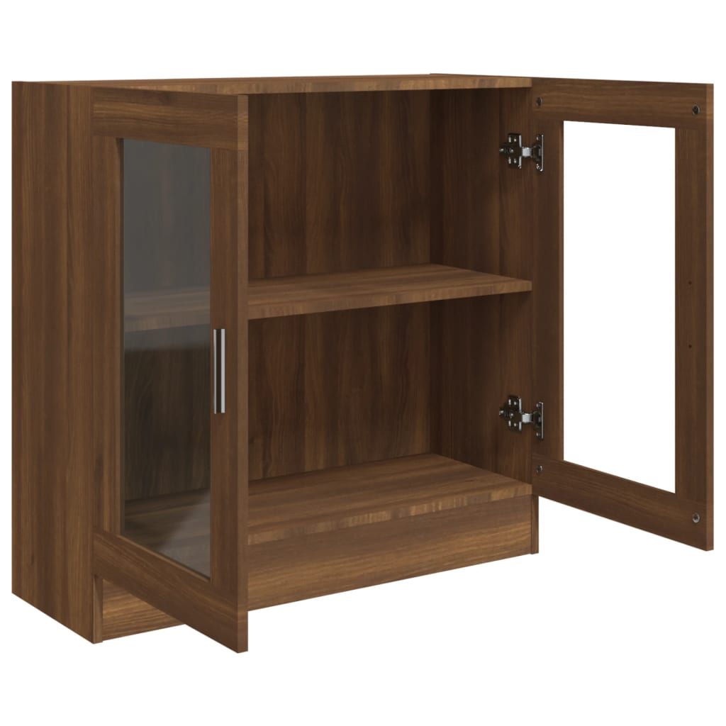 Armoire à vitrine Chêne marron 82,5x30,5x80cm Bois d'ingénierie Bibliothèques vidaXL   