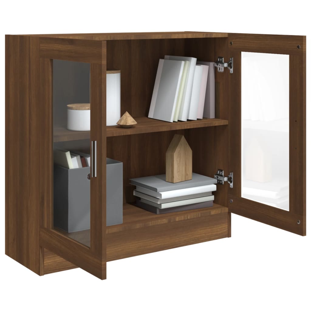 Armoire à vitrine Chêne marron 82,5x30,5x80cm Bois d'ingénierie Bibliothèques vidaXL   