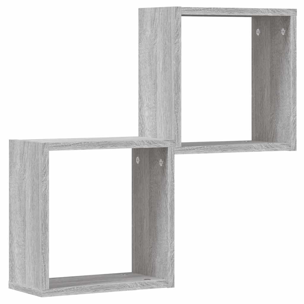 Étagères cube murales 2 pcs sonoma gris 30x15x30 cm Étagères murales & corniches vidaXL