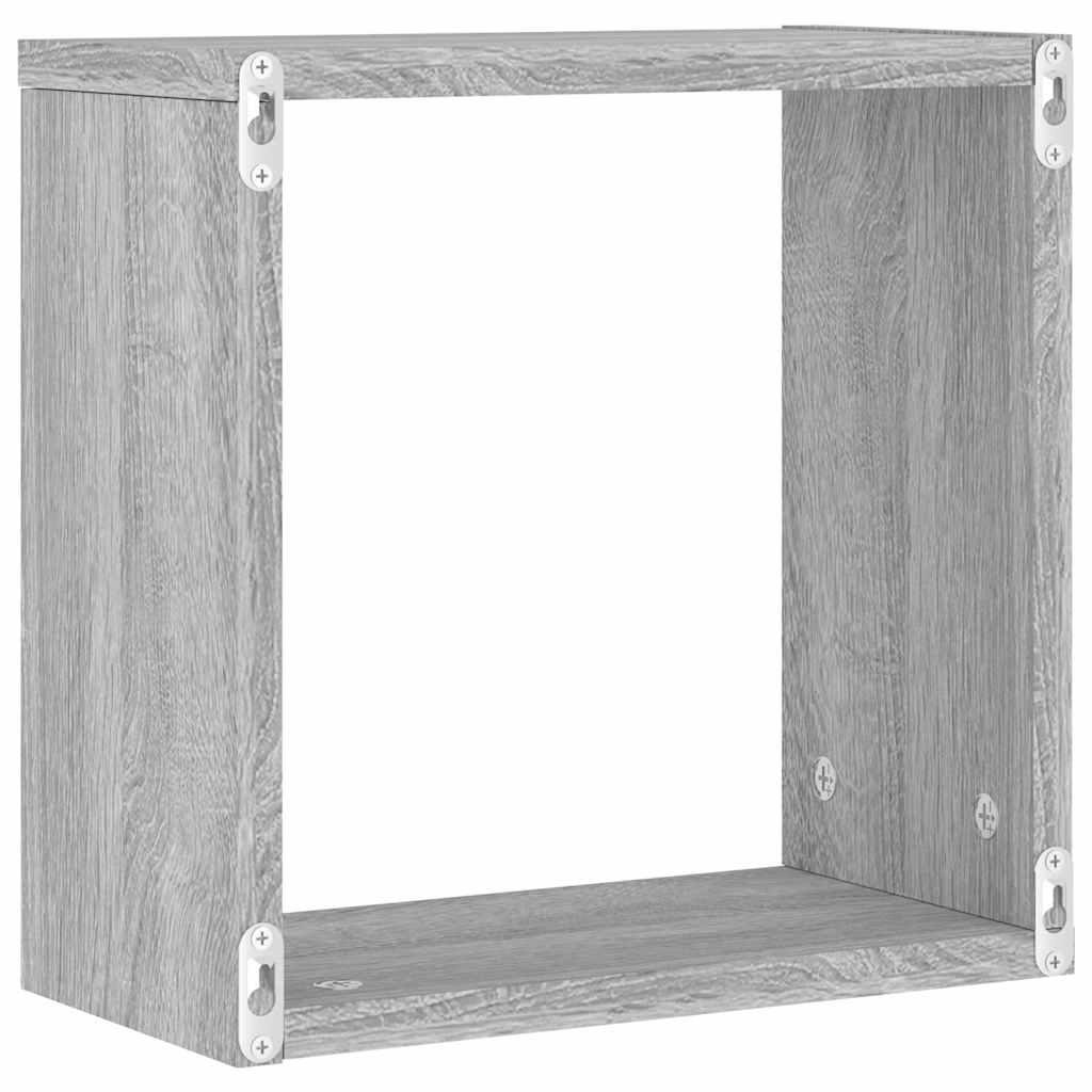 Étagères cube murales 2 pcs sonoma gris 30x15x30 cm Étagères murales & corniches vidaXL