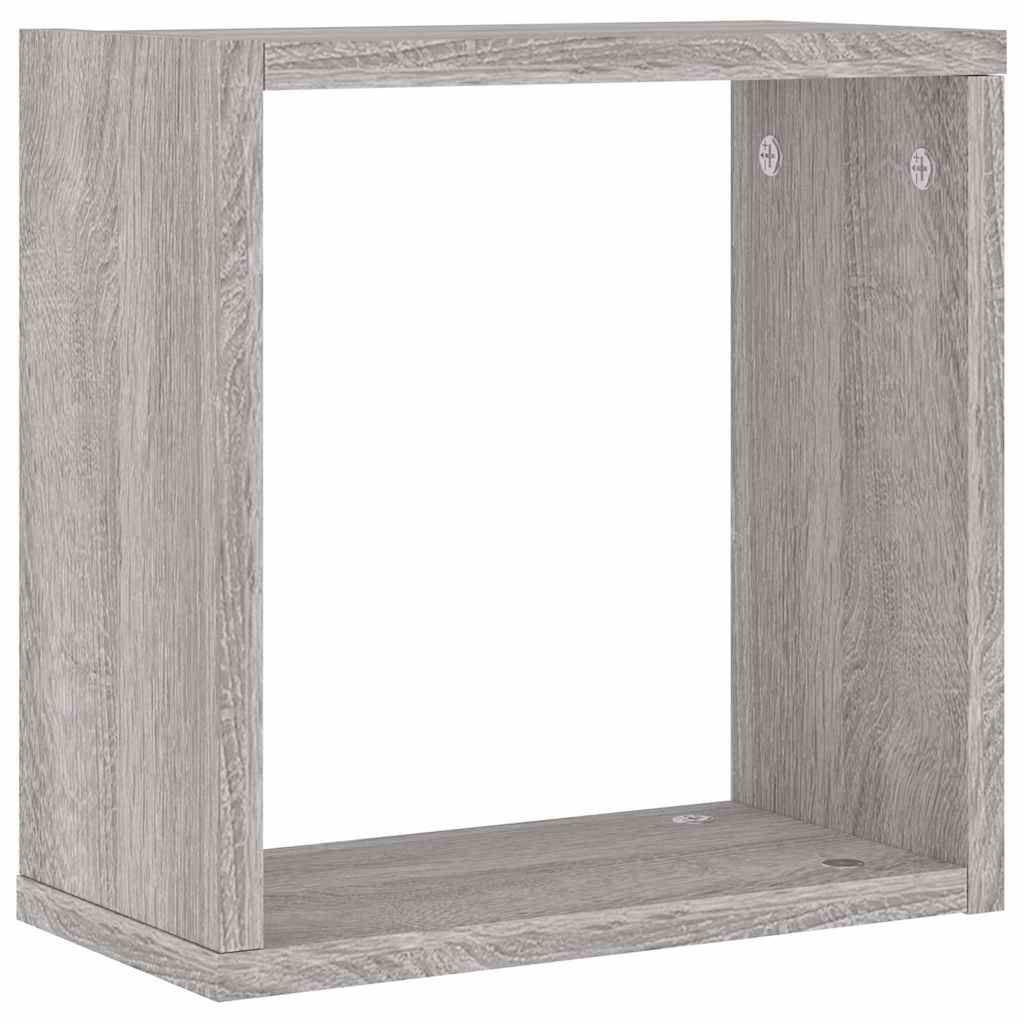 Étagères cube murales 4 pcs sonoma gris 30x15x30 cm Étagères murales & corniches vidaXL