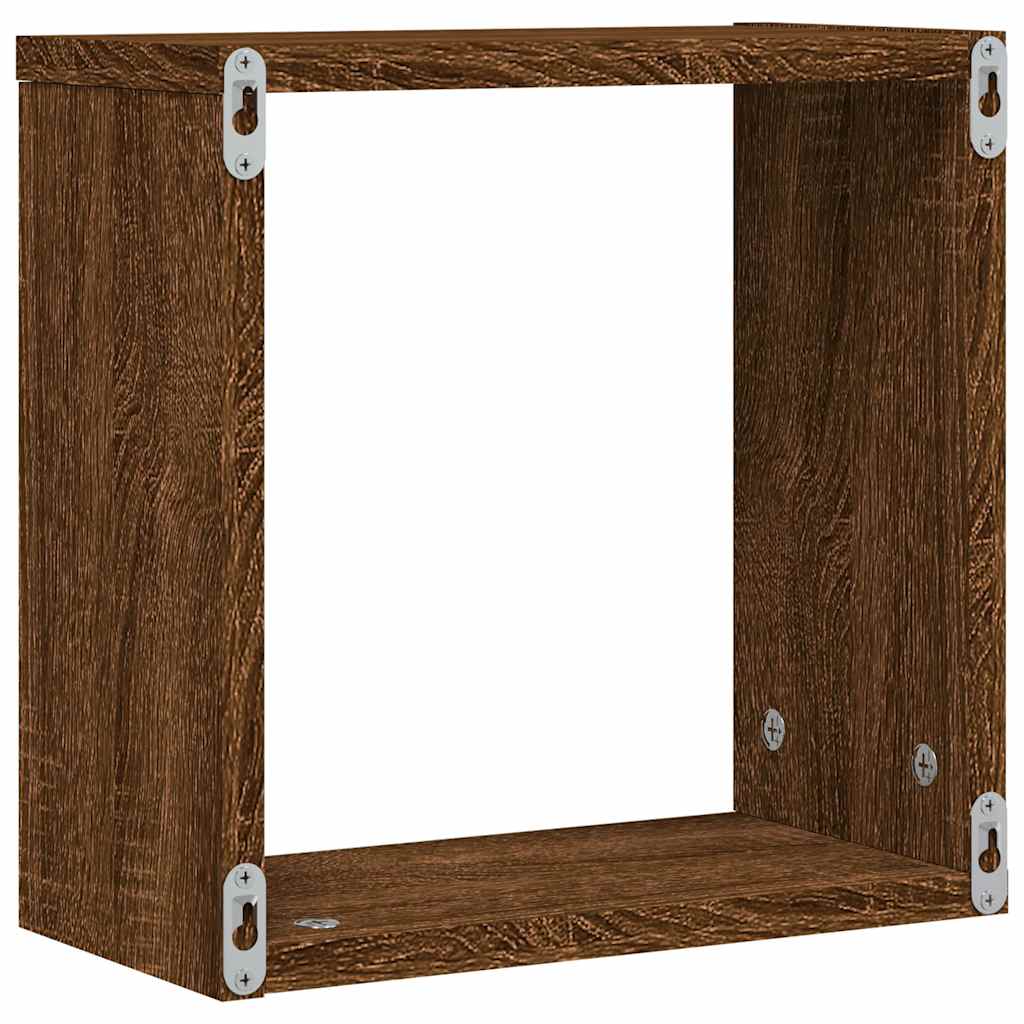 Étagères murales sous forme cube 6 pcs chêne marron 30x15x30cm Étagères murales & corniches vidaXL