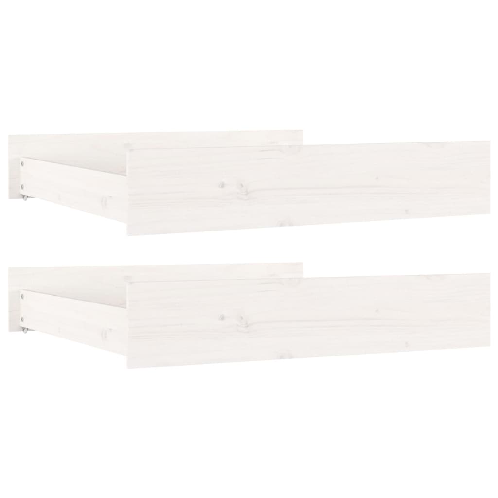 Tiroirs de lit 2 pcs blanc Bois de pin massif Lits & accessoires vidaXL   