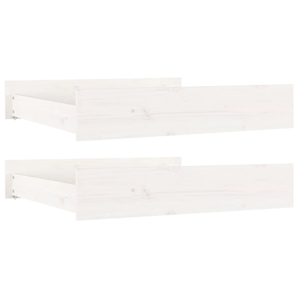 Tiroirs de lit 2 pcs blanc Bois de pin massif Lits & accessoires vidaXL   