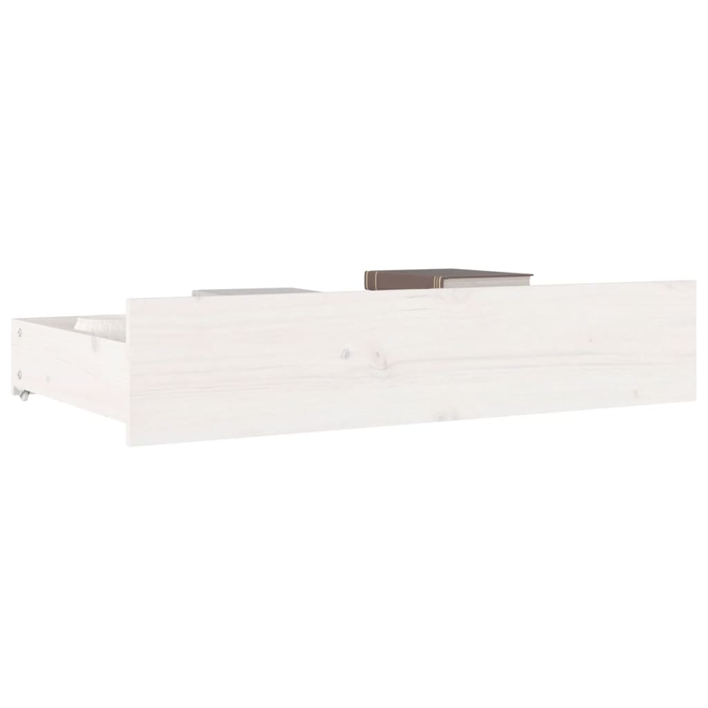 Tiroirs de lit 4 pcs Blanc Bois de pin massif Lits & accessoires vidaXL   