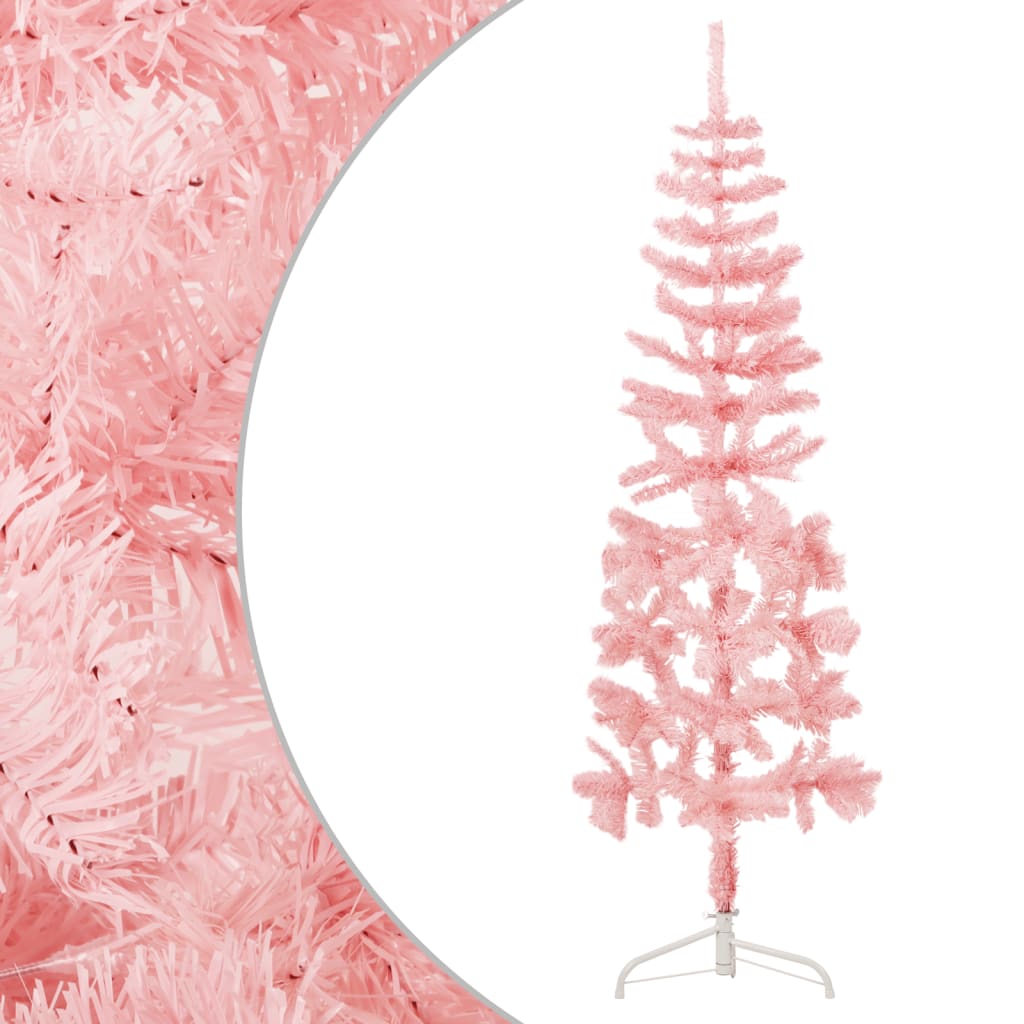 Demi sapin de Noël artificiel mince avec support Rose 120 cm - Xios Store SNC