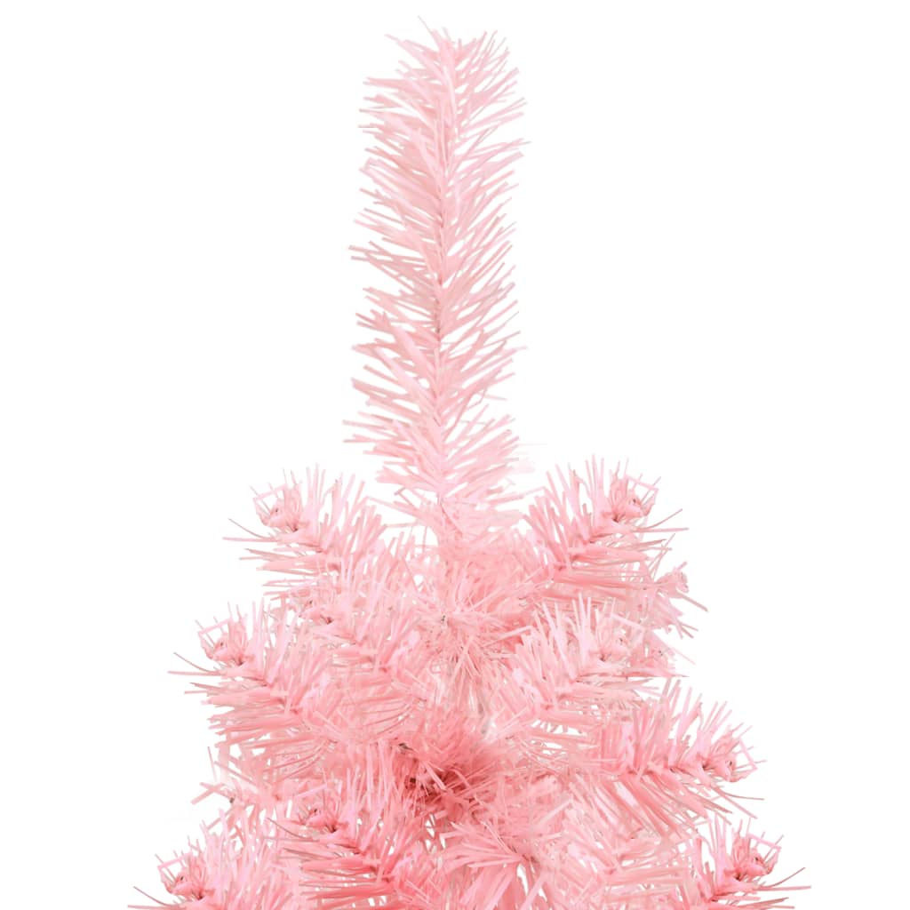 Demi sapin de Noël artificiel mince avec support Rose 120 cm - Xios Store SNC