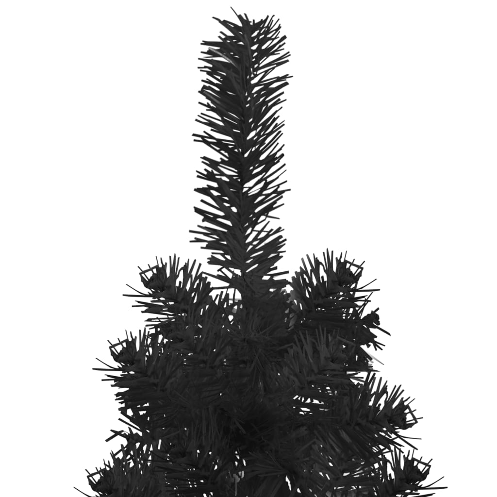 Demi sapin de Noël artificiel mince avec support Noir 120 cm - Xios Store SNC