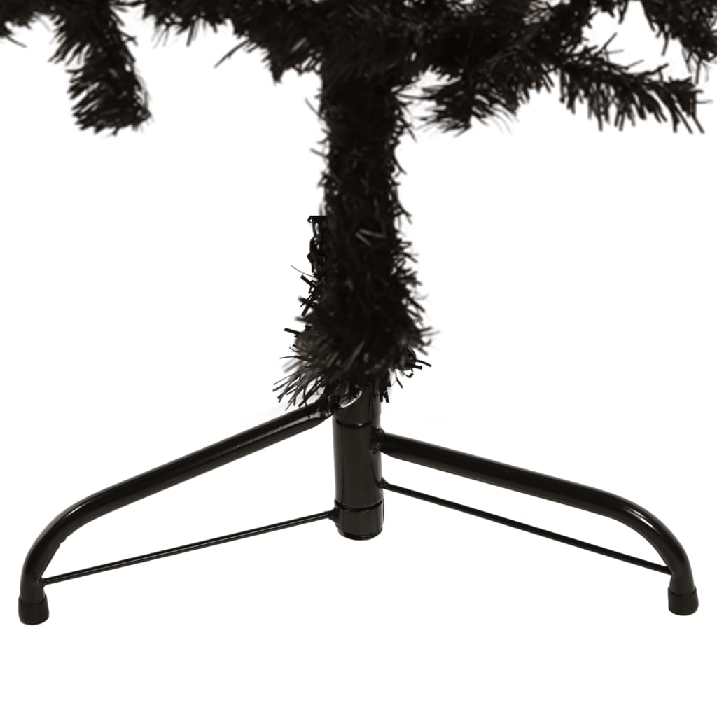 Demi sapin de Noël artificiel mince avec support Noir 120 cm - Xios Store SNC