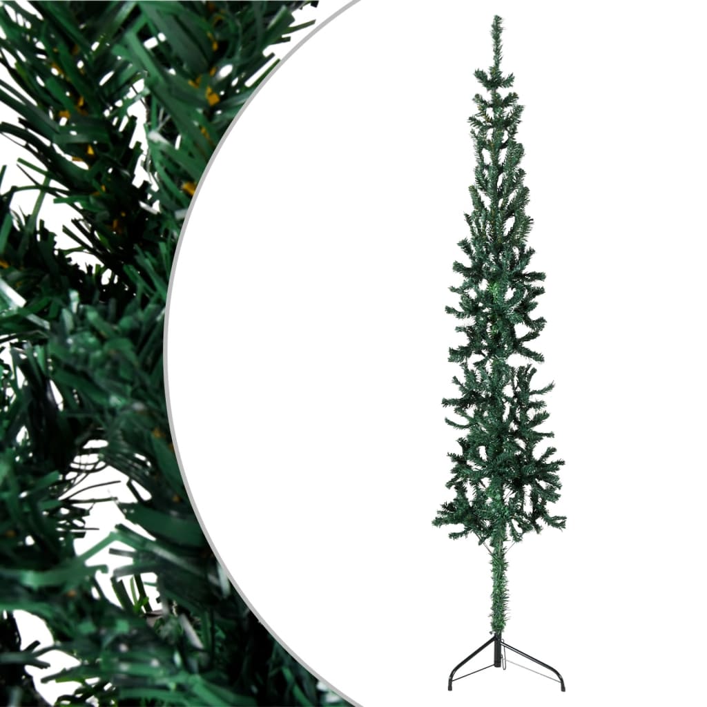 Demi sapin de Noël artificiel mince avec support Vert 120 cm - Xios Store SNC