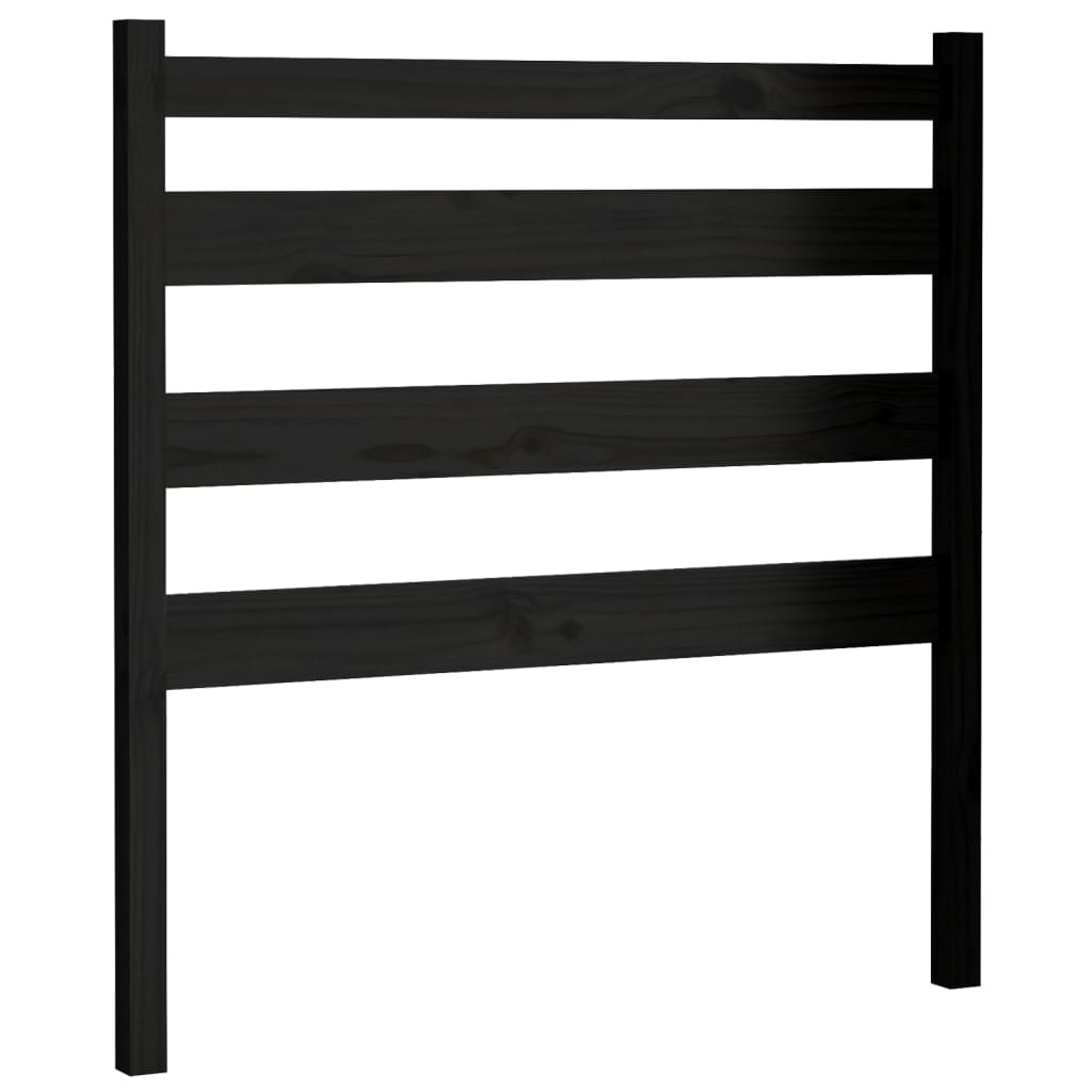 Tête de lit Noir 81x4x100 cm Bois massif de pin Têtes et pieds de lit vidaXL   