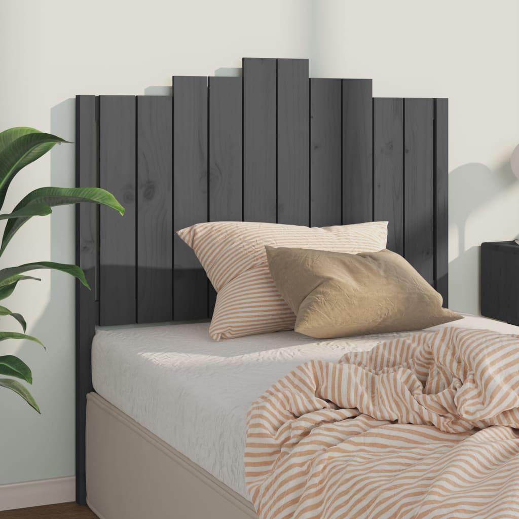 Tête de lit Gris 106x4x110 cm Bois massif de pin Têtes et pieds de lit vidaXL   